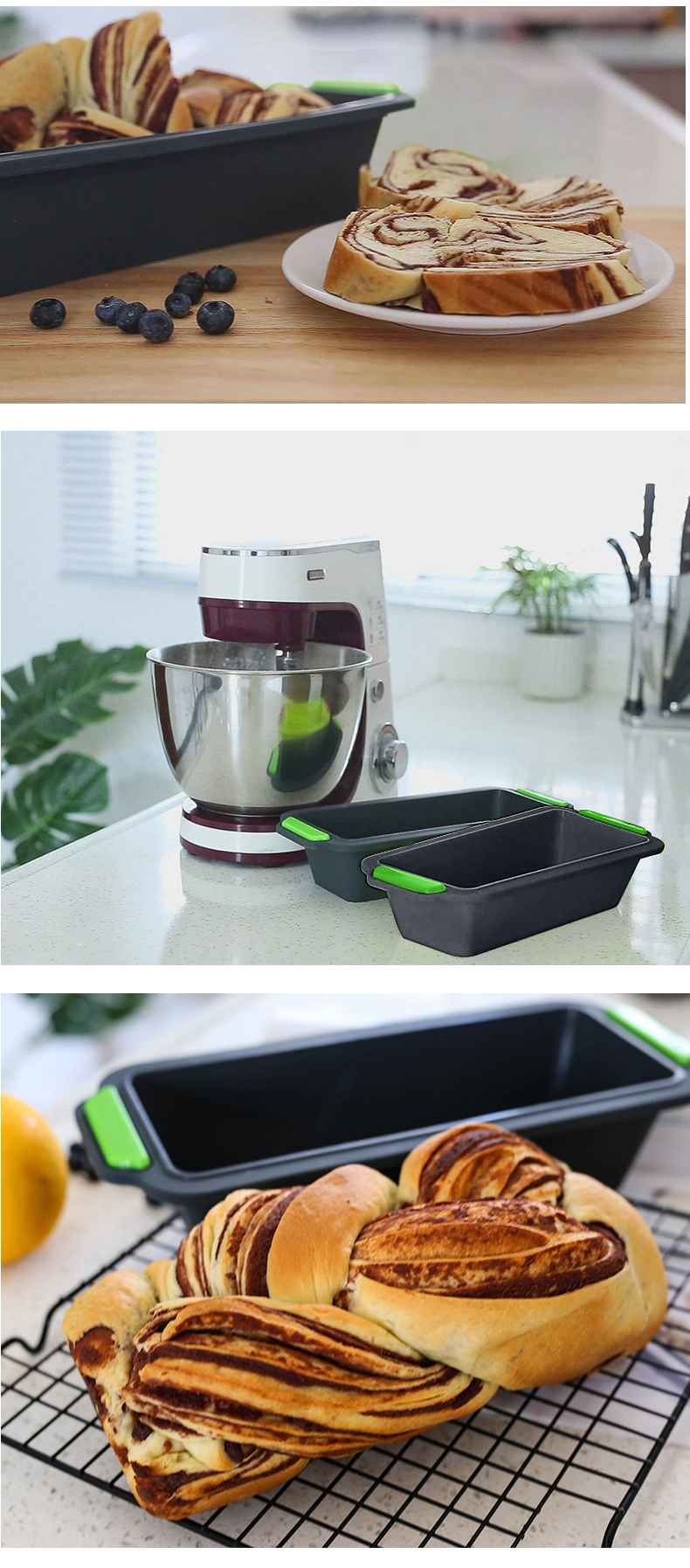 Non Stick Rectangle Loaf Toast Silicone Bread Pan