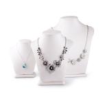 Charming Necklace Bust Display Stand Creamy White Window Jewelry Stand