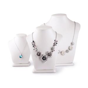 Quality Charming Necklace Bust Display Stand Creamy White Window Jewelry Stand wholesale