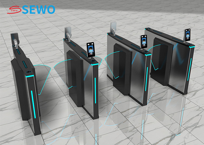 Pedestrian Access Control Turnstile Gate , Fully Automatic Flap Gate Barrier