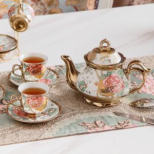 Quality Drinkware Type Coffee Tea Sets Ethiopian Gold Rim Porcelain Kftz46 wholesale