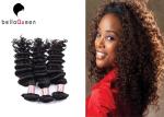 Smooth And Soft Grade 7A Virgin Hair , Black Curly Human Hair Extensions