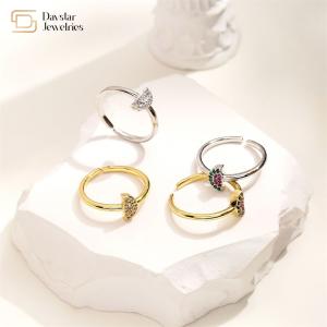 Quality Diamond Zircon Fruit 18K Gold Plated Ring Adjustable Opening Fancy Watermelon wholesale