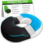 Orthopedic Donut Chair with Cooling Pad Memory Foam Gel Pillow Lumbar Pillows