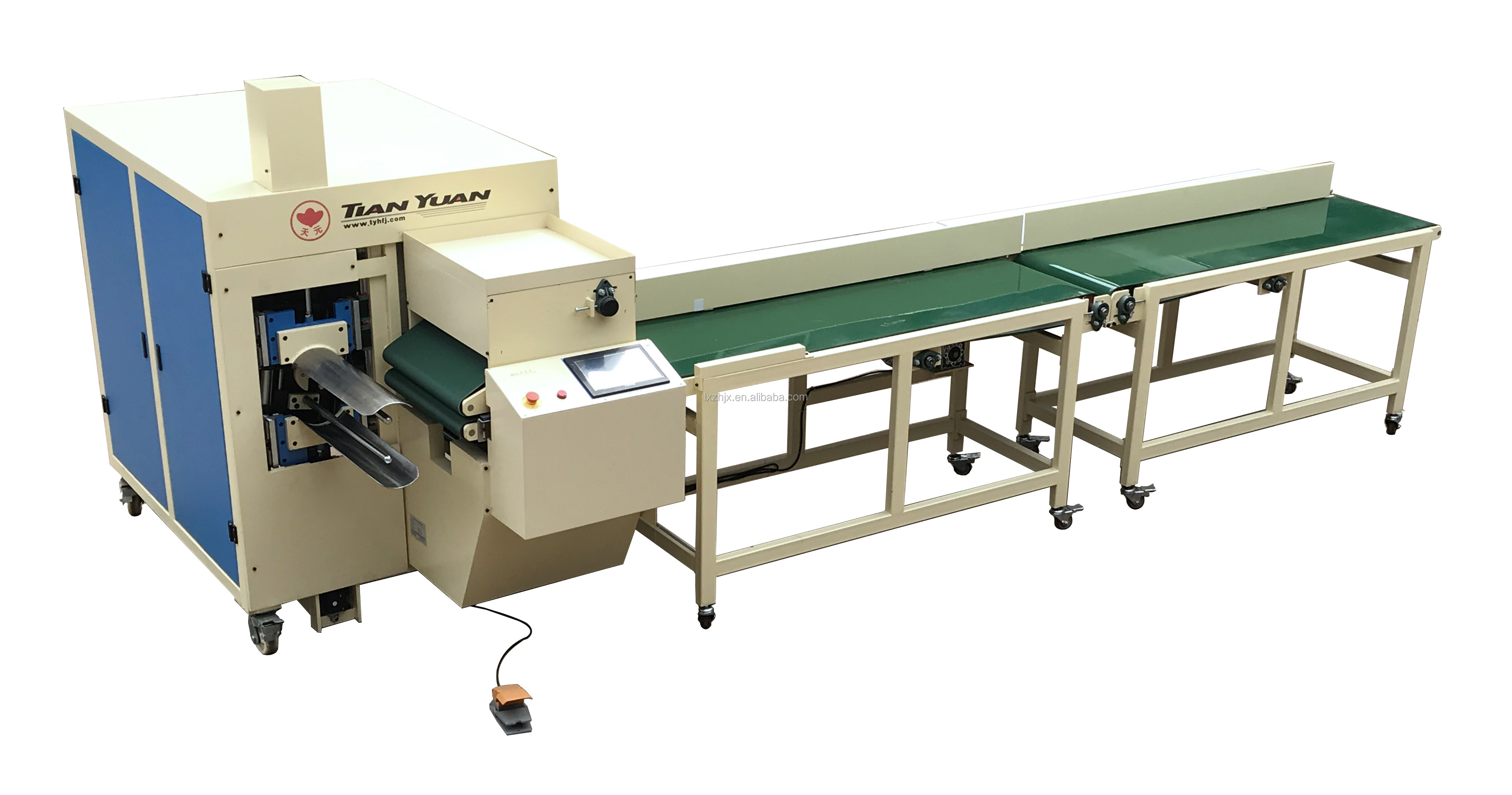 JBJ-9 Pillow rolling machine, cushion coiling packing machine with auto feeding conveyor