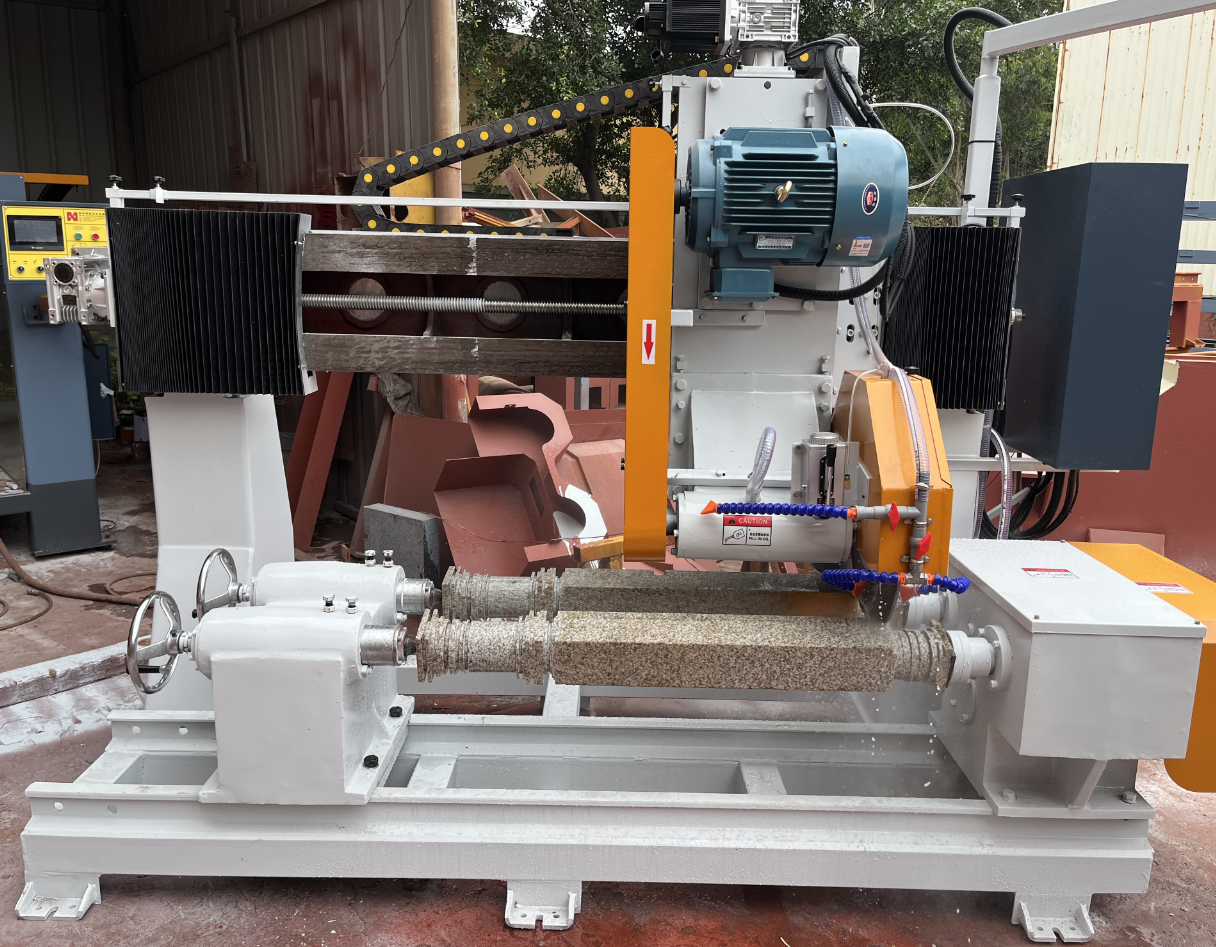 PLC CNC Stone Profiling Machine for Column Ball Vase Baluster Balustrade