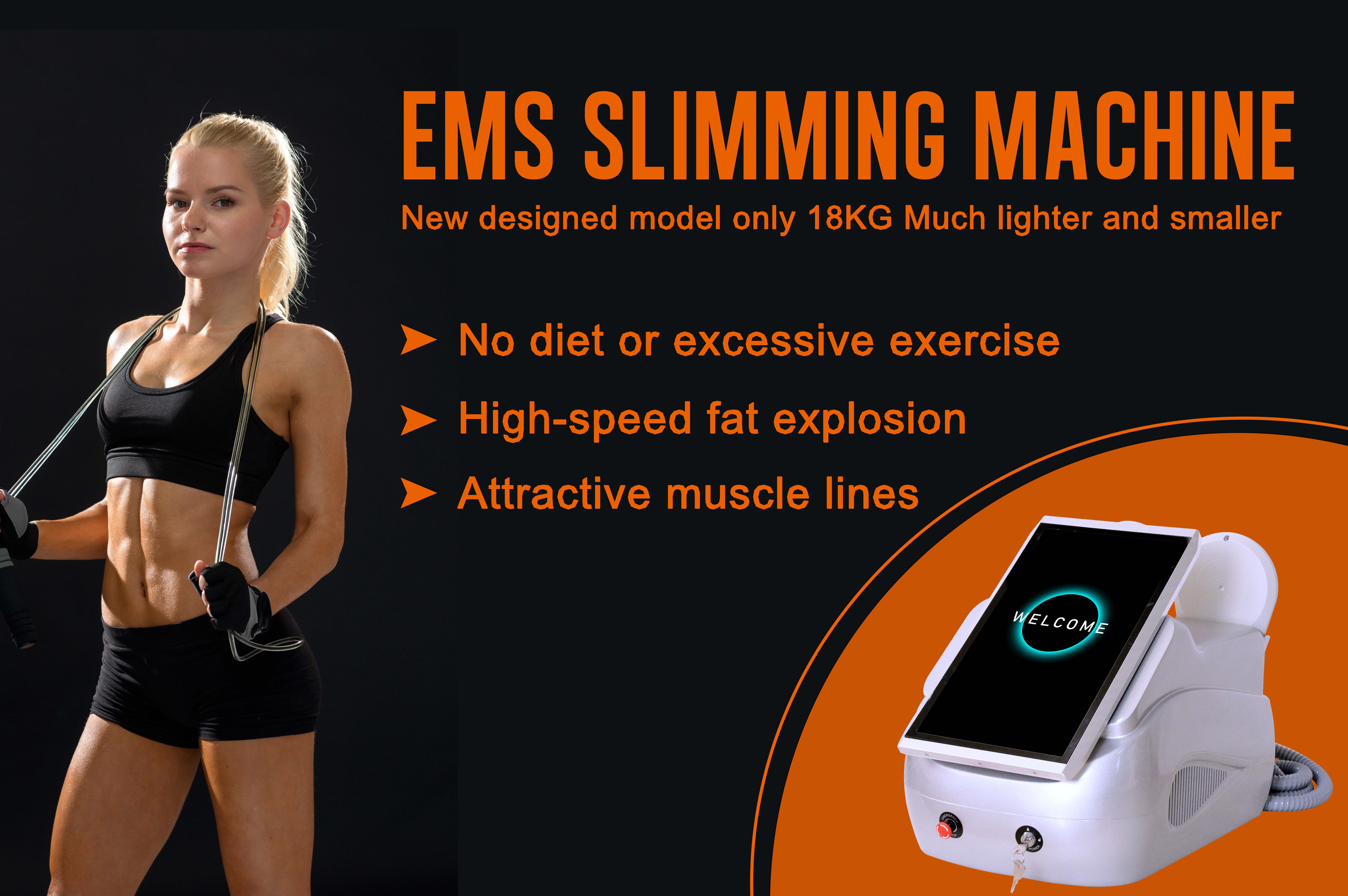Portable 13 Tesla RF EMS Slimming Machine With 10 Inch Touch Screen
