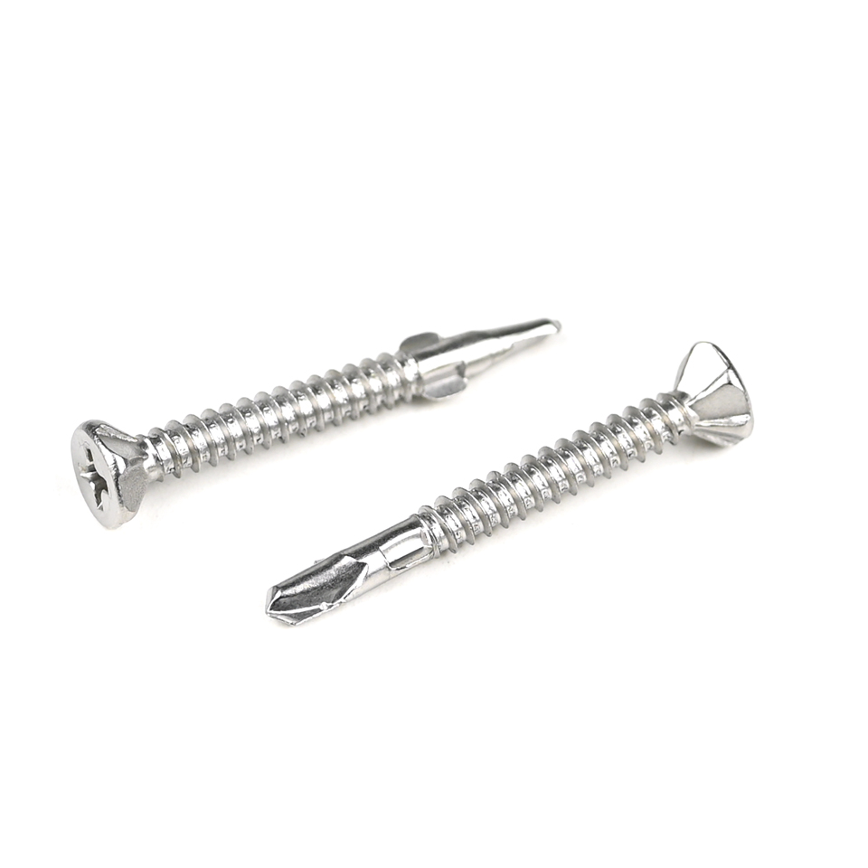 Yellow Stainless Steel Phillips Countersunk Flat Head Metal Self Drilling Screw With Wings Tapping Screw