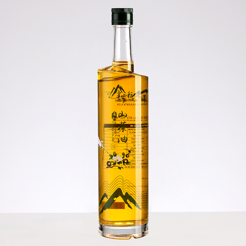 250ml 500ml 750ml 1000ml Square Dark Green Glass Olive Oil Bottle with Hot Stamping
