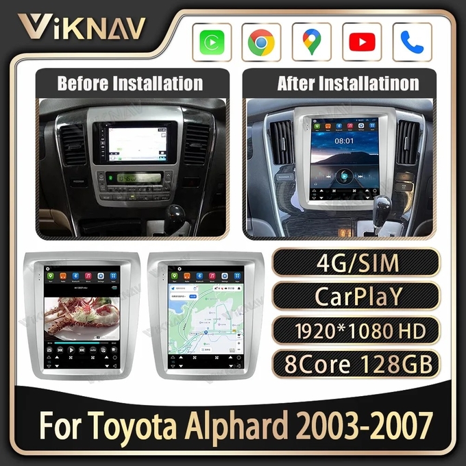 9.7 Inch Android Auto Stereo For 2003-2007 Toyota Alphard GPS Navigation Multimedia Player Wireless Carplay BT 4G