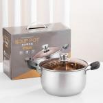Wholesale Top Seller Double Bottom Induction Stew Pot Shabu Pot Stainless Steel