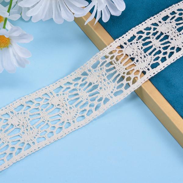 Cheap White Cotton Lace Trim Embroidered Ribbon Crochet Lace Fabric Diy for sale