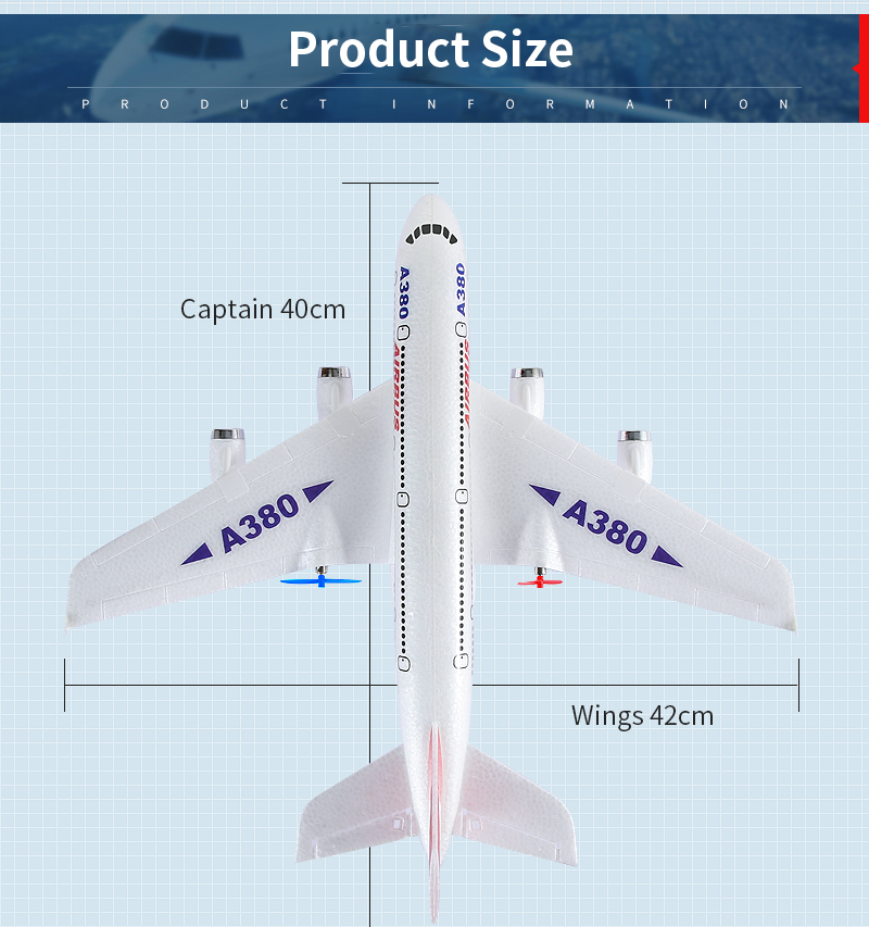 Features Auto Return 2.4 G Durable Styrofoam Airplane 70g Remote Control Model Toy Helicopter A380 Rc Aircraft Plane 110m Box