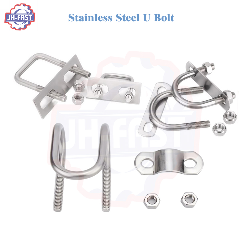 Passivation Finish Square U-Bolt SS 304 316 Stainless Steel M10 M12 6mm 8mm x 178mm