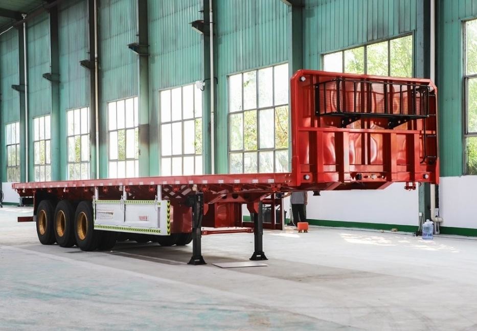 Multi Axle Low Bed Semi Trailer 60 80 100 Tons Lowboy Truck Semi Trailer High Strenth