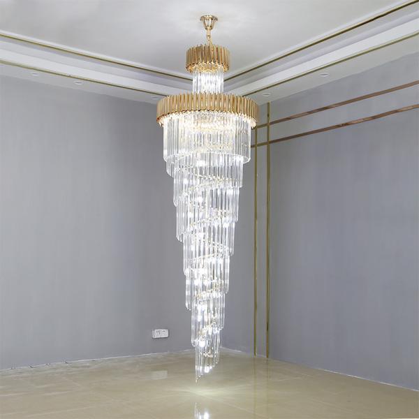 Large Top Long Crystal Led Chandeliers Hotel Hall Living Room staircase