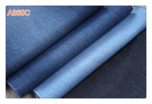 Quality 8 OZ Sanforized 90% Cotton 10% Polyester Light Blue Stretch Denim Fabric wholesale