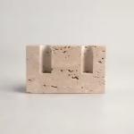 Christmas Home Decor Candle Holder Natural Stone Decorating Travertine Marble
