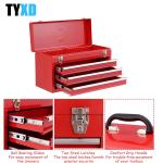 Steel wear proof 3 Drawer Metal Tool Storage Box Heavy Duty Cold Rolled Steel