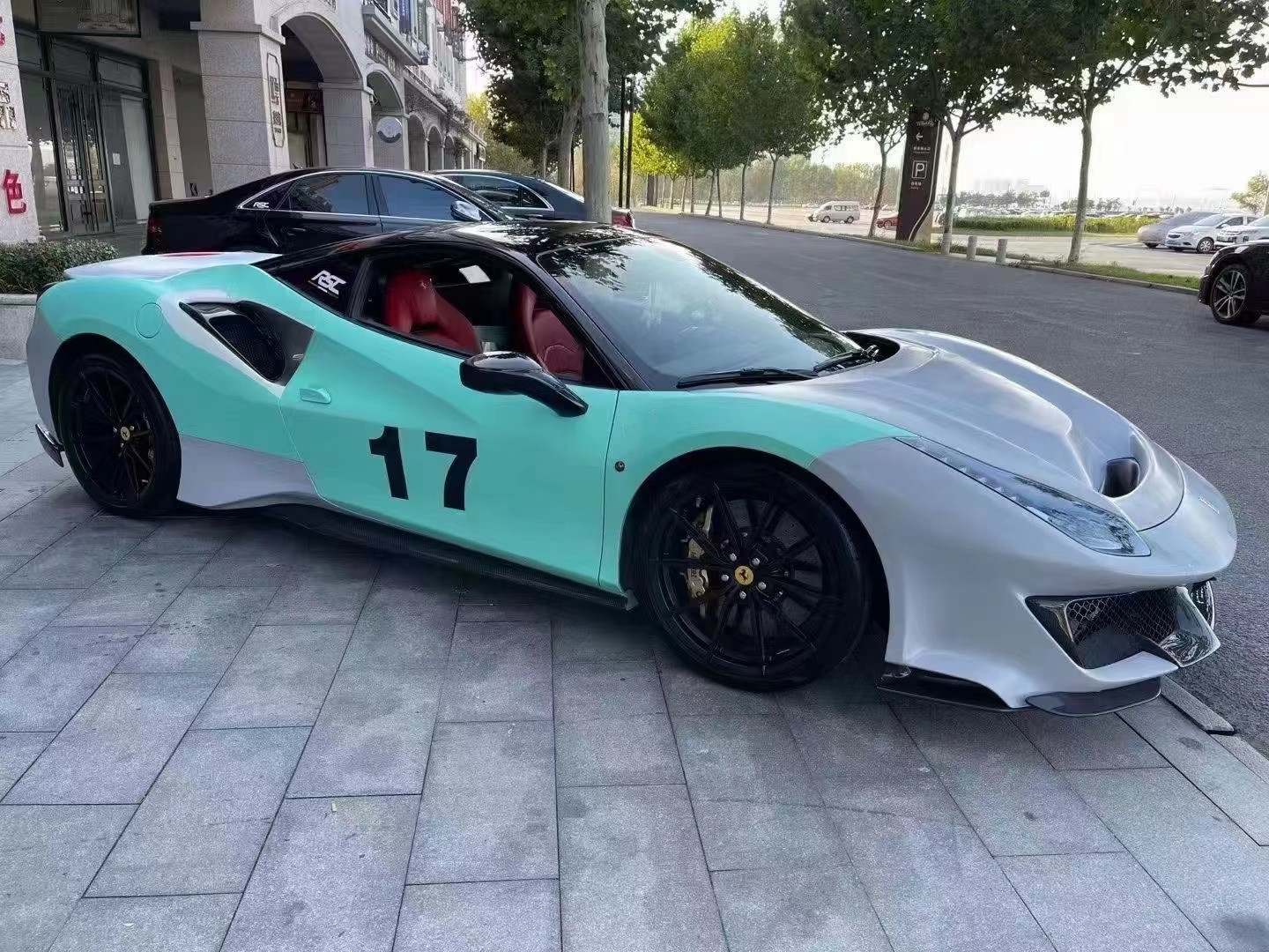 Auto Parts ForFerrari 488 Body Kit 488 Upgraded PistA-style Front and Rear Bumper Bonnet Spoiler Carbon Fiber Body Kit