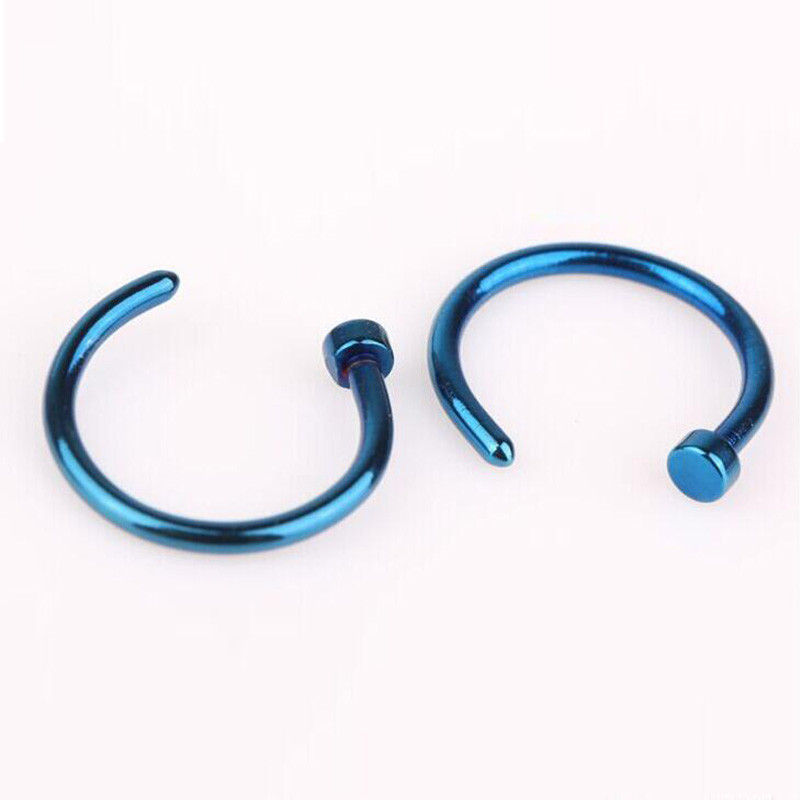 Women Stainless Steel Nostril Nose Hoop Stud Ring Clip On Nose Body Jewelry Fake Piercing Jewelry 6 8 10 12mm