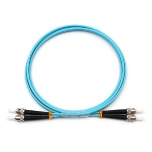 Quality ST UPC To ST UPC Fiber Optic Patch Cable Duplex OM3 Multimode OFNR 2.0mm Aqua wholesale