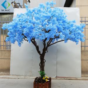 Quality Blue Purple Fake Cherry Blossom Tree For Interior Decoration 3m Height wholesale