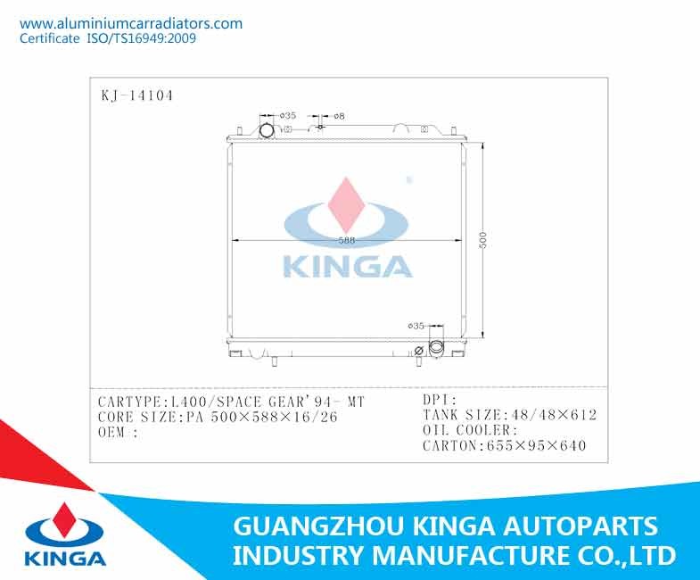 PA16 PA26 Classic Car Radiators For Mitsubishi L400 / SPACE GEAR ' 94