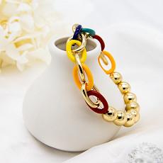 Quality Lover'S Stainless Steel Men Bracelet Elastic Rope Yellow Gold Inner Diameter 7.5cm wholesale