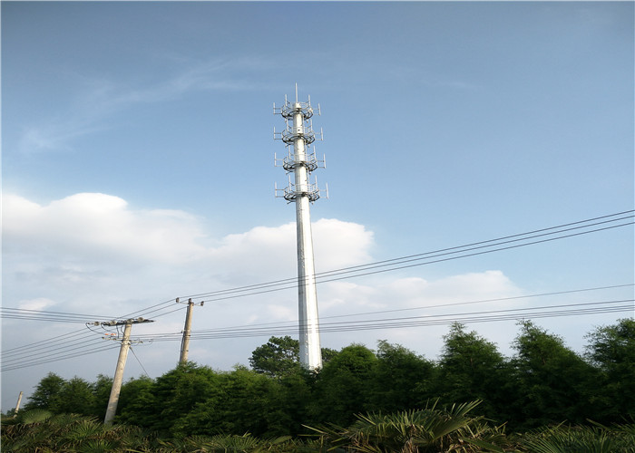 Steel Monopole Broadcasting Telecommunication Towers For China Tower Industry