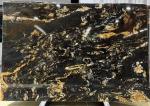 Luxury Modern Polished Black Gold Veins Quartzite Stone Brazil Natural Cosmic