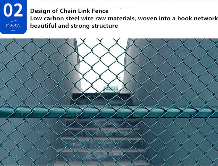 4.0mm Hot Dip 6FT Height Diamond Chain Link Fence For Highway Fencing