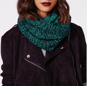 Quality TEAL KNIT TEXTURED SNOOD SCARF wholesale
