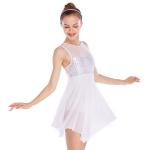Lyrical Ballet Dance Costumes Teal Magenta Confetti Sequin Bodice Dress