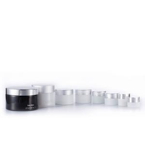 Quality Large Face Cream Glass Cream Jars , 15g 20g 30g 50g 100g Round 200ml Frosted Glass Jars wholesale