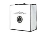 White Black Ribbon Custom Logo Printed Bags , Personalized Shopping Bags For