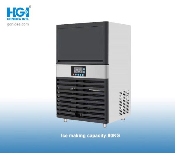 450W 80KG Stainless Steel Countertop Automatic Ice Maker Industrial Energy