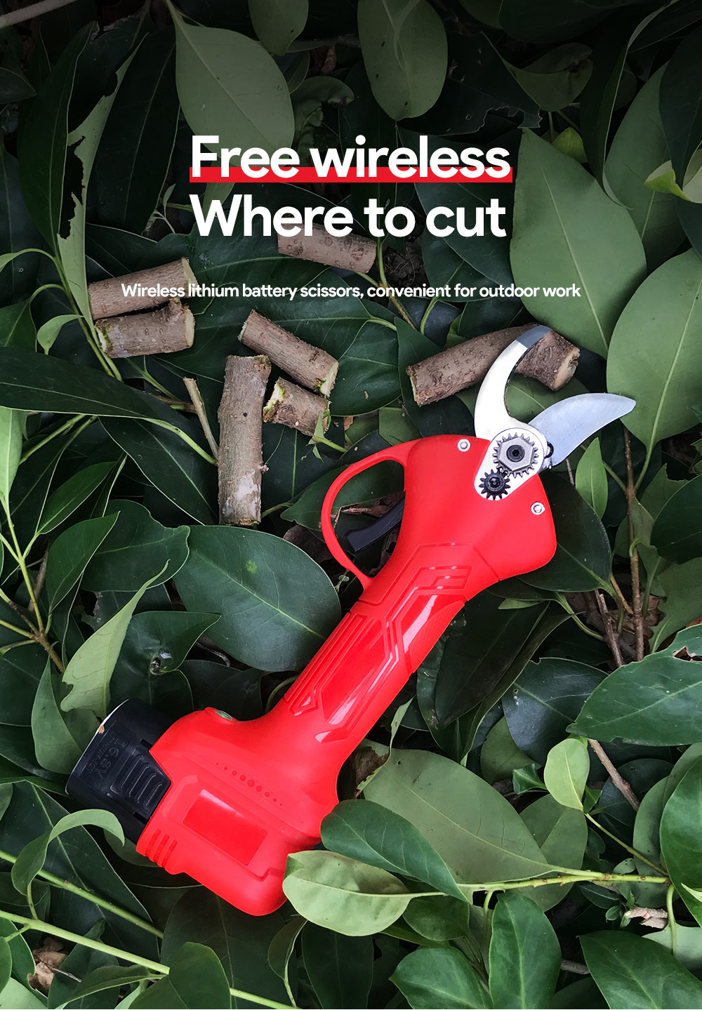 Swansoft 16.8V 2.5CM Battery Cordless Orchard Vineyard Pruner Trimming Scissors Garden Electric Pruning Shears