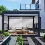 Electric And Manual Lightweight Durbale Aluminum Pergola For Outdoor Leisure