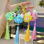 Cartoon Modeling Silicone Key Chain LED Flashlight Key Ring Handbag Bag Purse