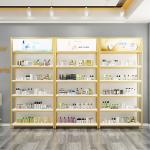 High Metal And Wood Shelving Unit For Skin Care, Product Adjustable Display