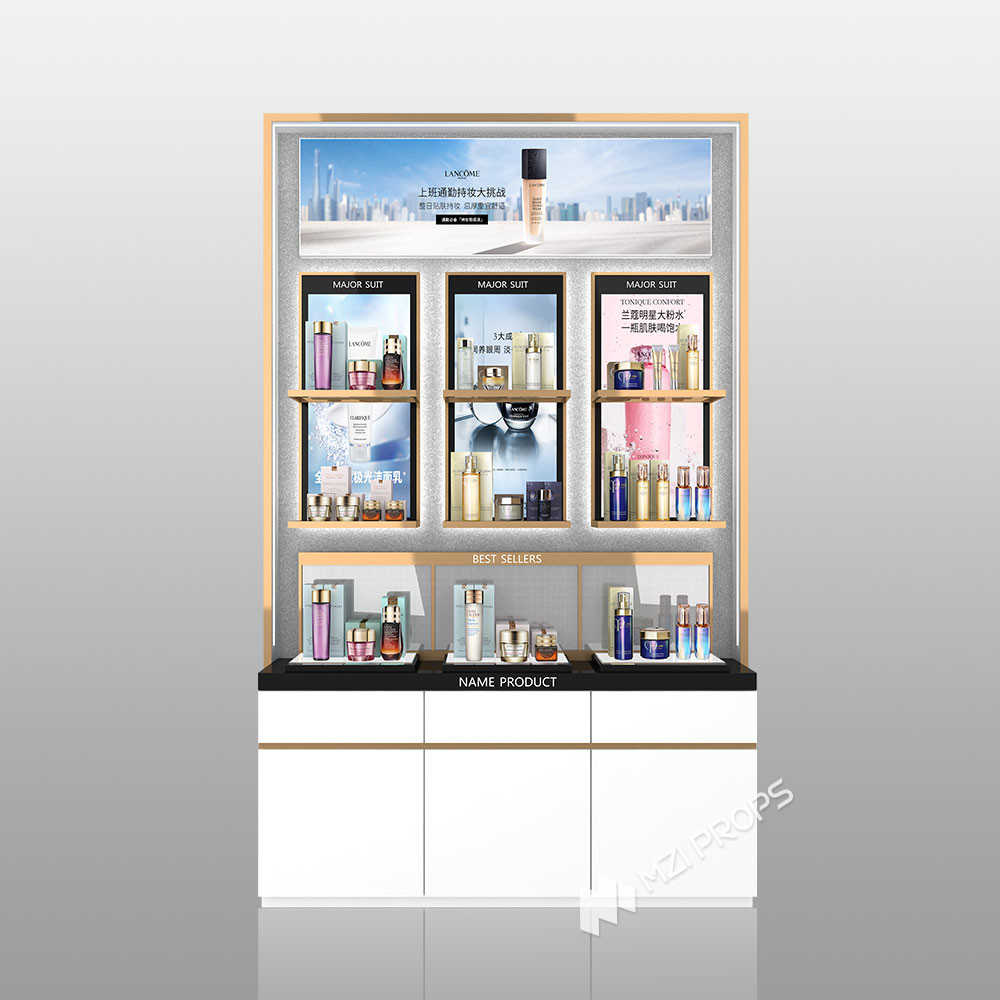 TJiS-B1-1 Multi-Directional Lighting System Skincare Display Cabinet for Airports