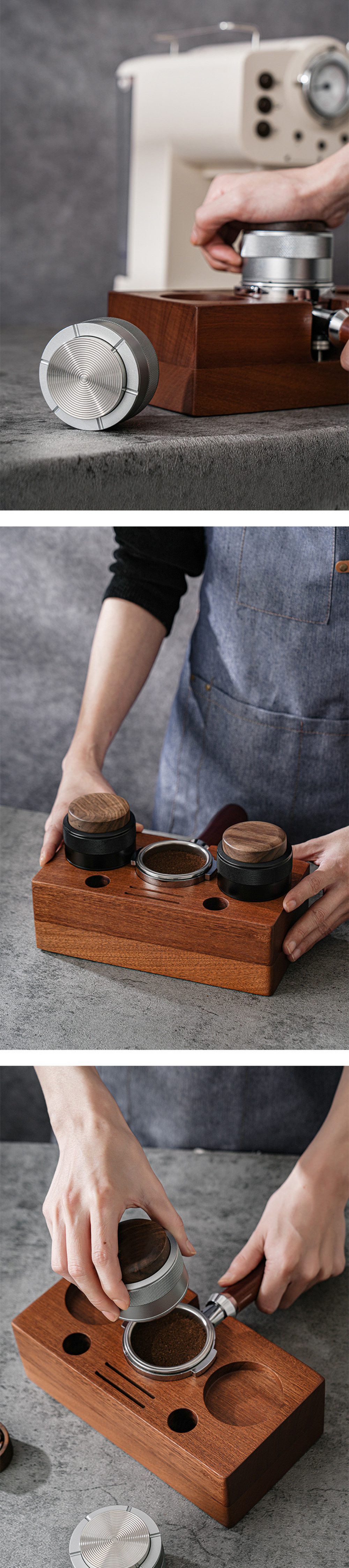 Matte Texture Plastic Material 58mm Espresso Distributor Tamper for Pressing Coffee Powder