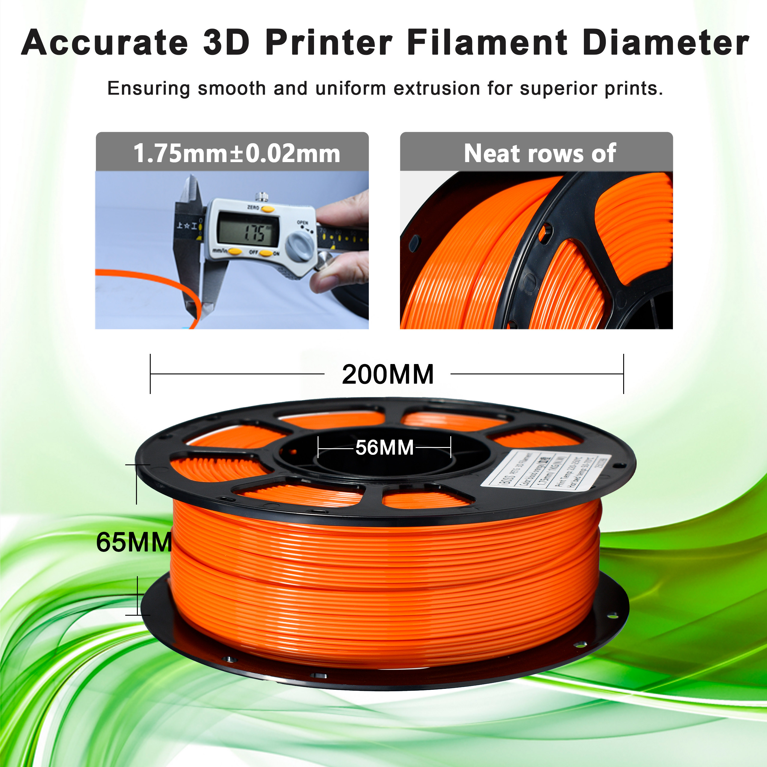 Iboss Strong PETG 3D Printer Filament，Blood Orange 1.75mm Dimensional Accuracy +/- 0.02mm