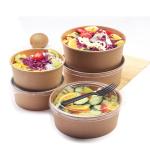 Biodegradable Paper Bowl Packaging Salad Bowl Grade Paper Round Hot Soup 20 Oz
