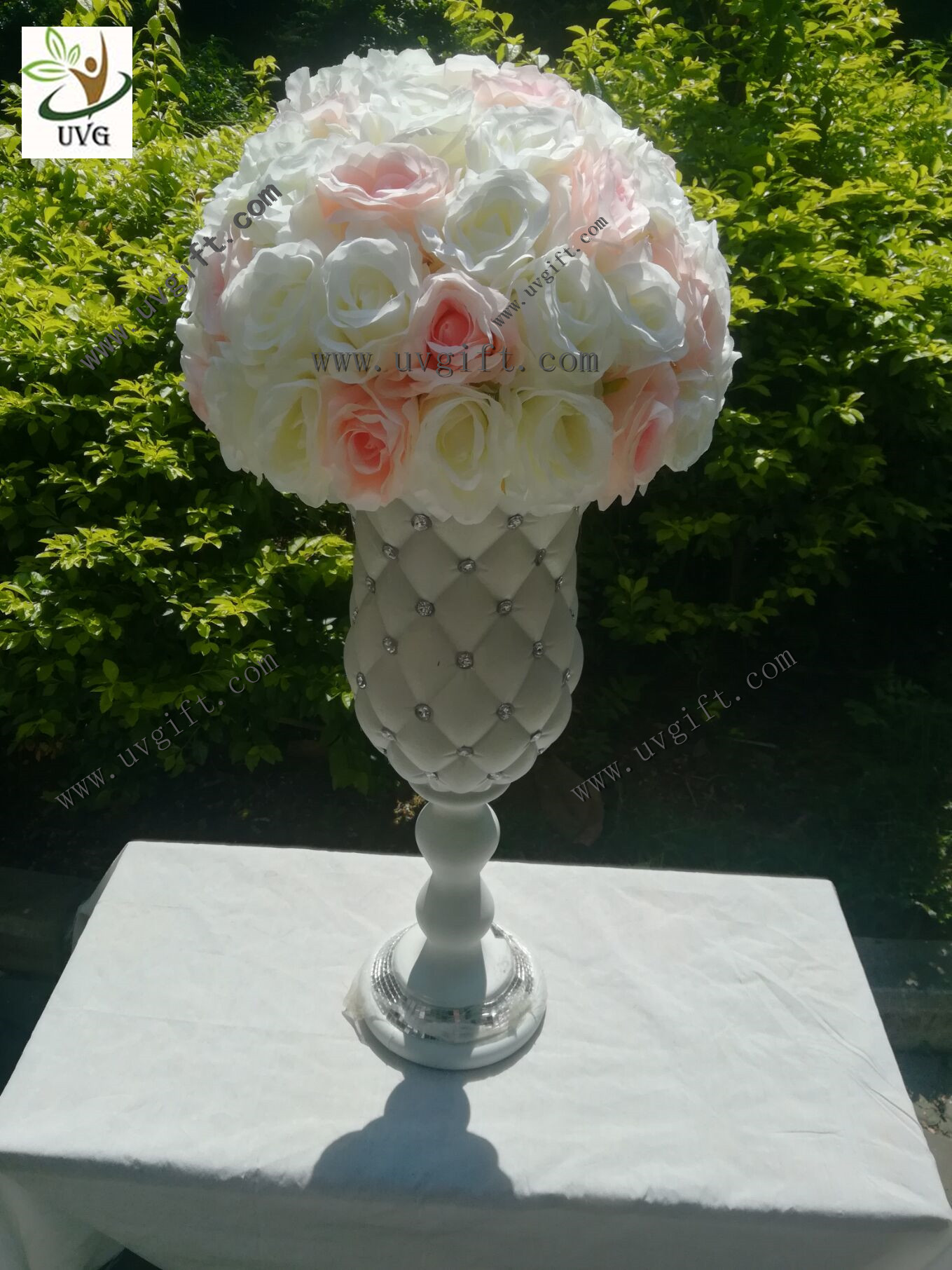 UVG various sizes half roses and hydrangea flower balls for wedding table centerpieces decoration FRS02