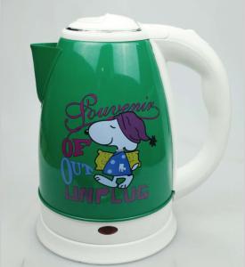 Quality 304 Stainless Steel Flower Printing Green Electric Water Kettle wholesale