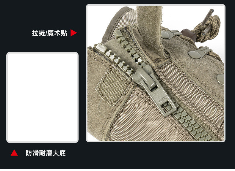 Non-slip Rubber Sole Combat Boots Oxford Cloth Material For Security Work In Green