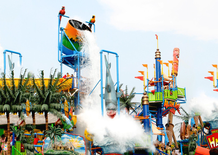 Children Water Aqua Playground , Customized Fiberglass Water Slide