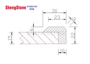 Quality High Temperature Resistant Worktop Edge Trims Epoxy Resin Material wholesale
